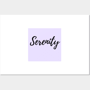 Serenity - Word with Purple Background Posters and Art